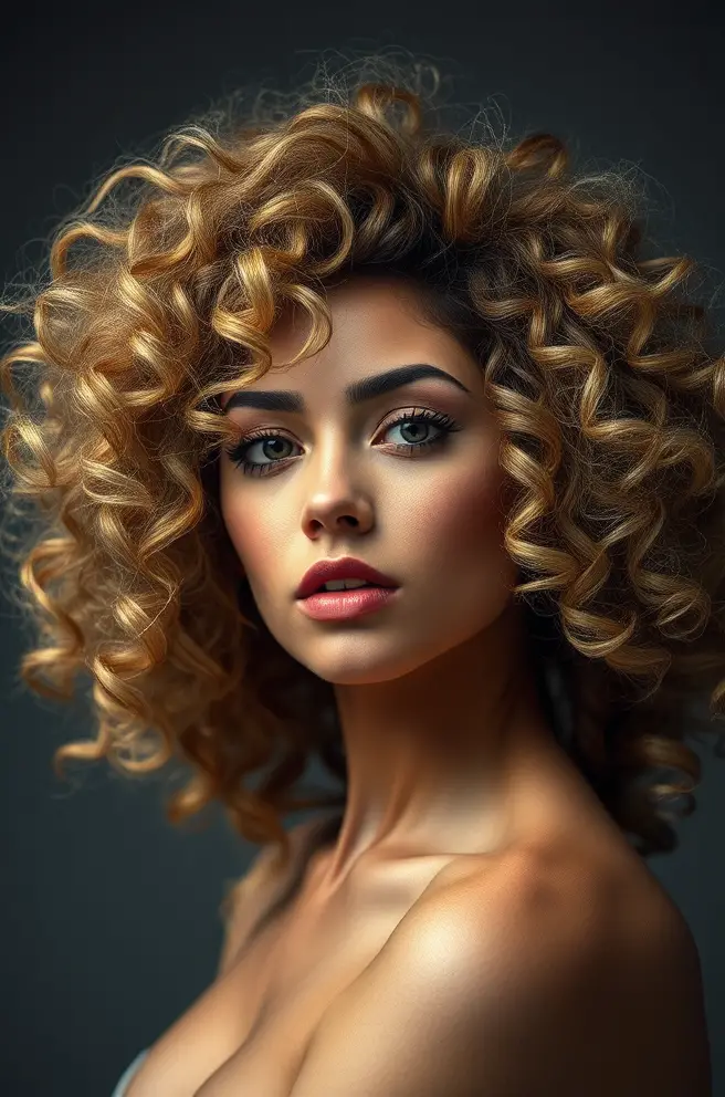 Dramatic Curly Hair with Volume