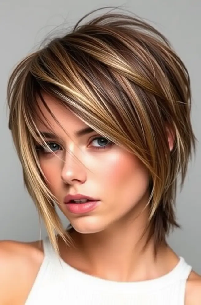 Edgy Dark Blonde Hair in a Shaggy Cut