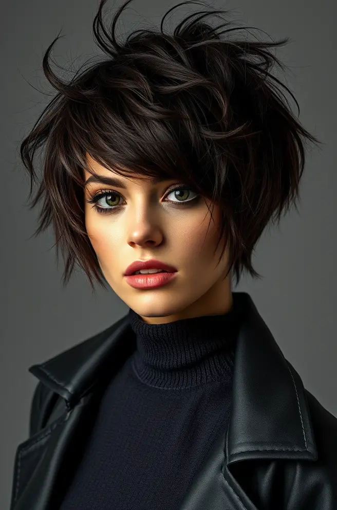 Edgy Fluffy Hair Shag for a Contemporary Look