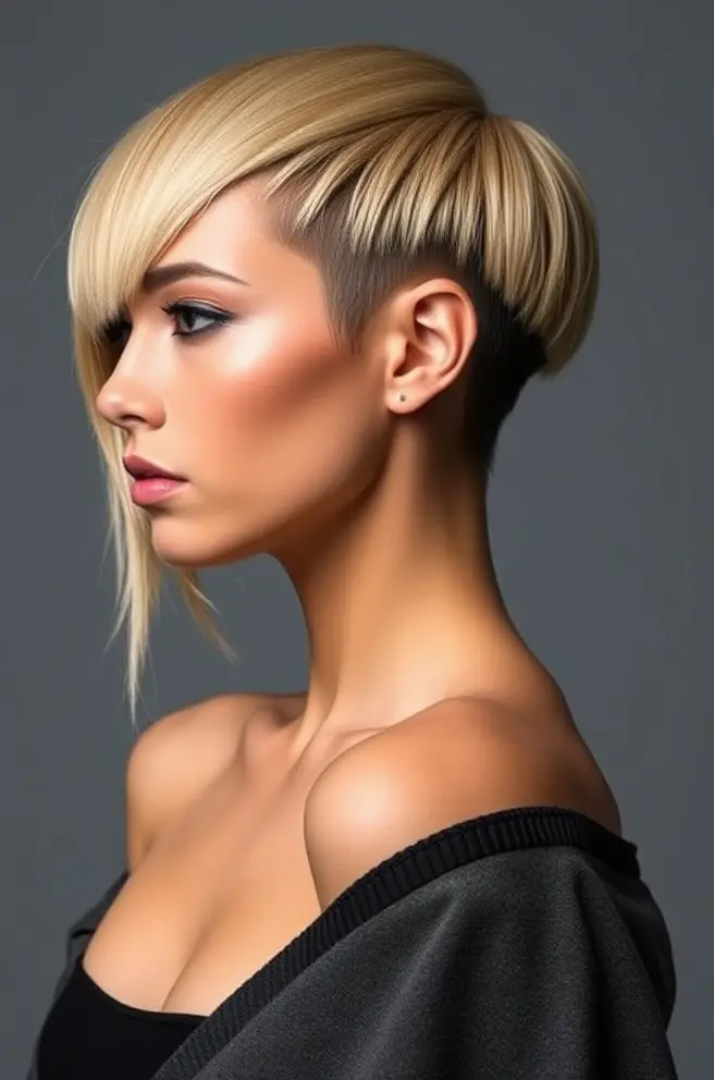 Edgy Low Taper Straight Hair with Undercut