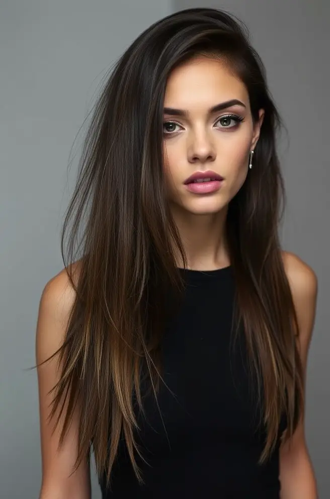 Edgy Straight Hair with Textured Ends