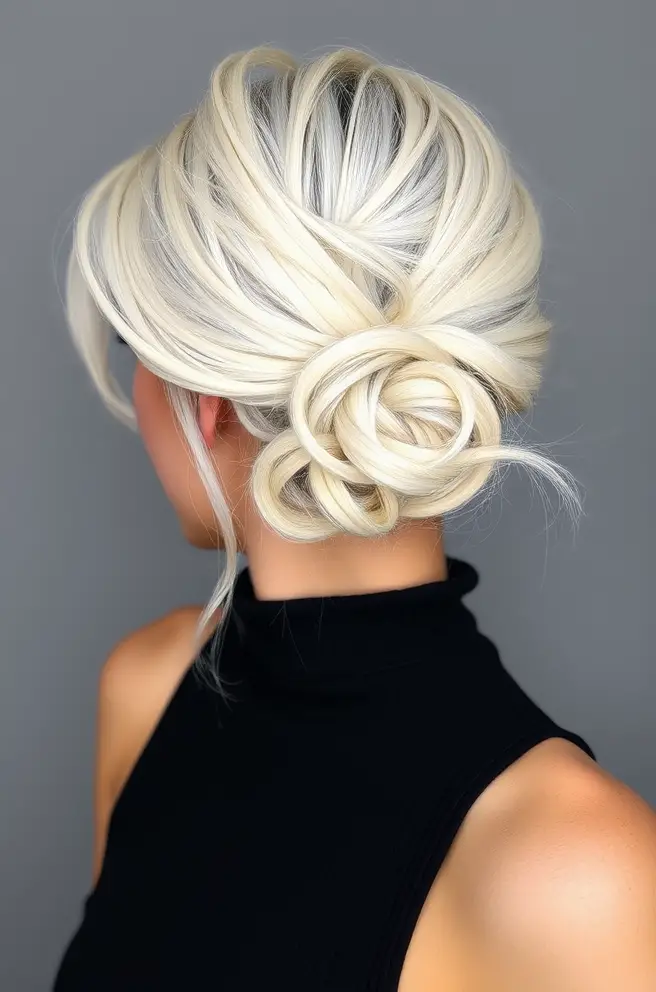 Effortless Low Bun for White Hair