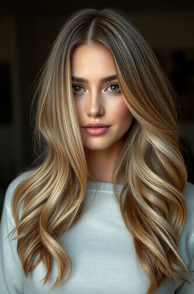 Elegant Bronde Balayage Highlights