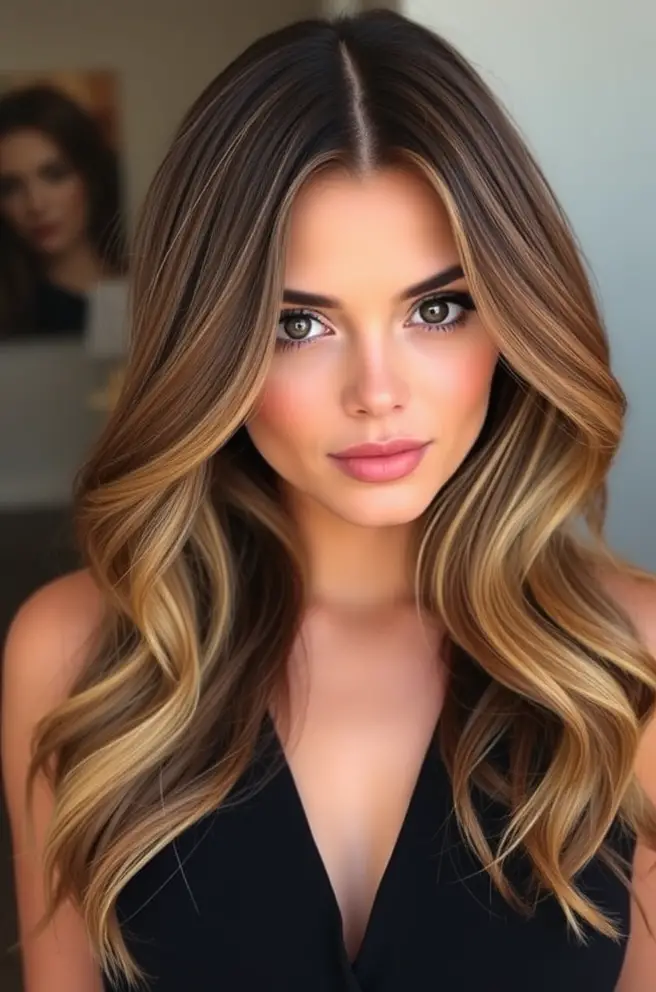 Elegant Dark Blonde Hair with Balayage Highlights