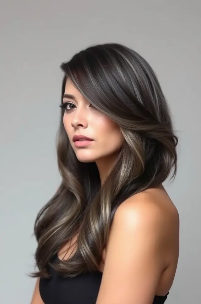 Elegant Gray Blending Looks for Dark Hair