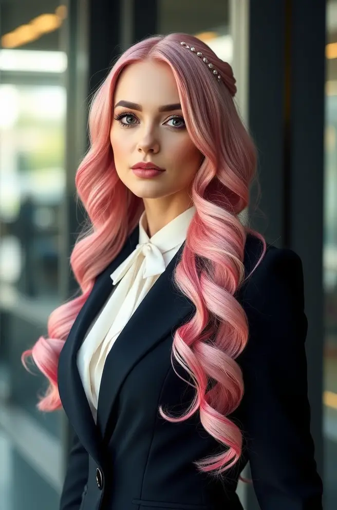 Elegant Pink Lemon Hair for Formal Occasions