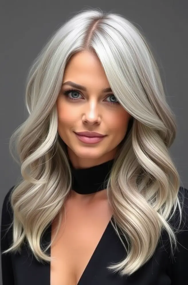 Elegant Silver Balayage Hair for a Chic Look