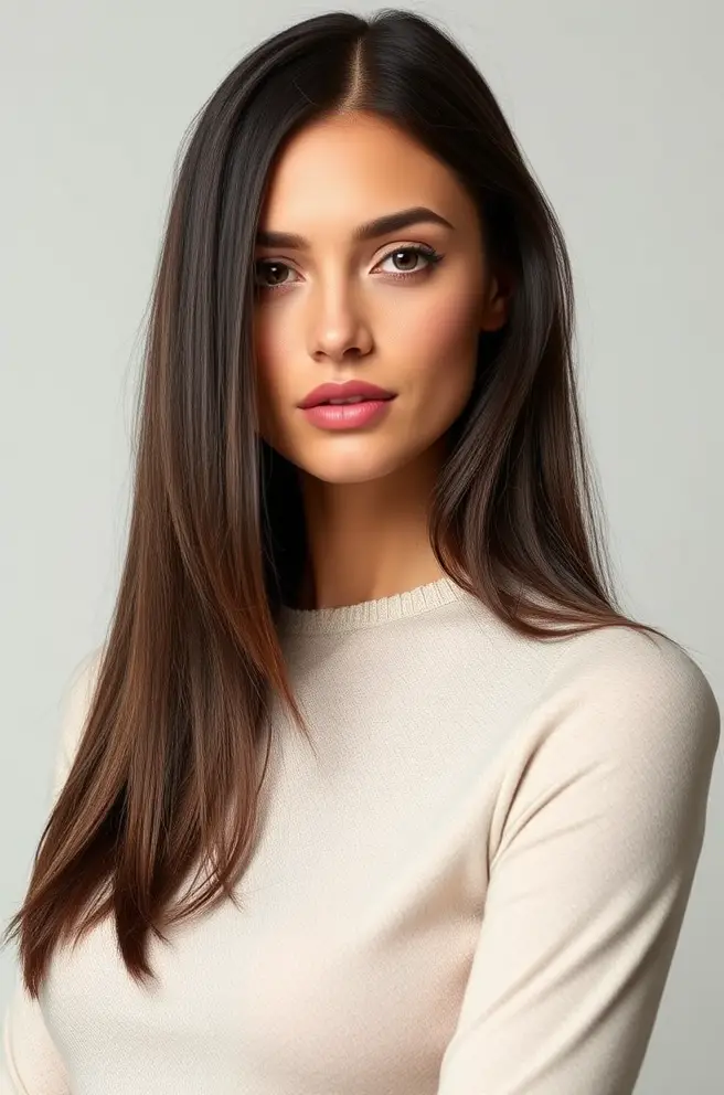 Elegant Straight Hair Mullet for Classic Looks