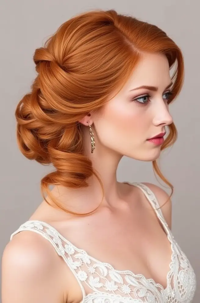 Elegant Updo Ideas for Ginger Hair