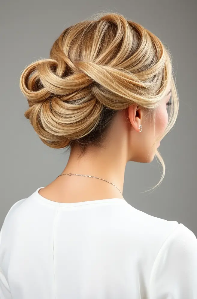 Elegant Updo for Honey Blonde Hair