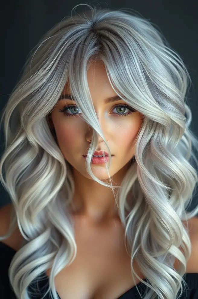 Enchanting Wavy Silver Anime Hair Looks