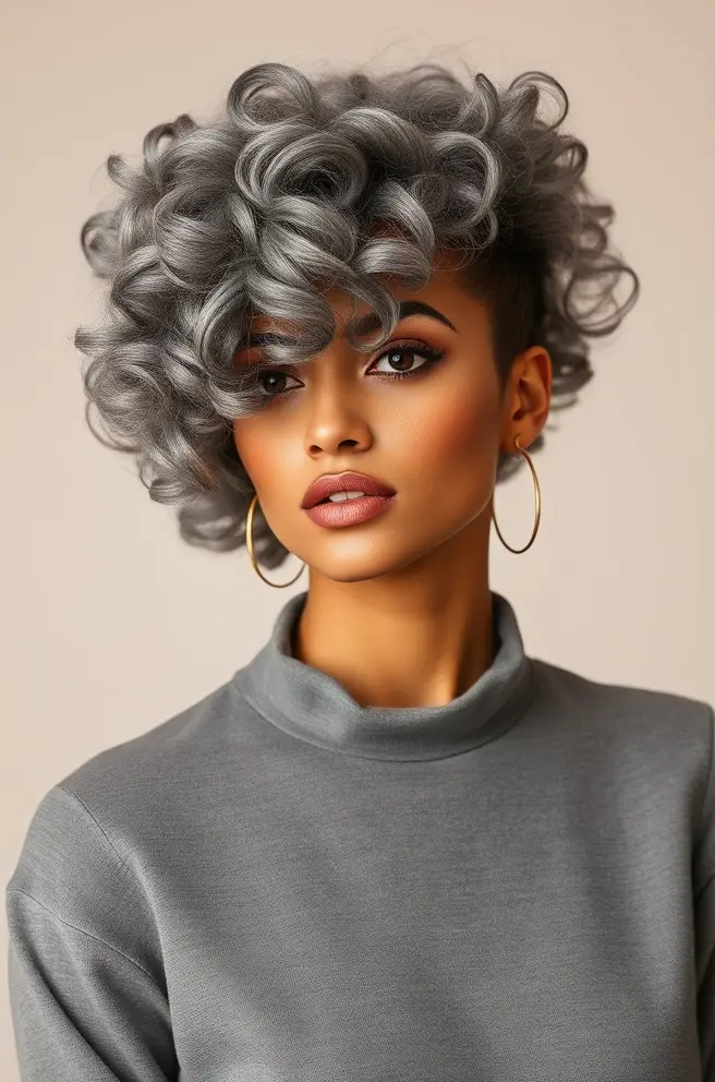 Exquisite Gray Hair Curly Style for a Bold Statement