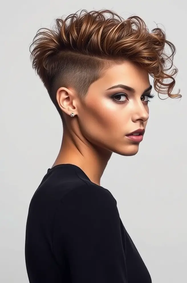 Fierce Curly Hair Fade with Angular Cut