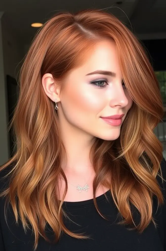 Fiery Copper Hair Color for Balayage Techniques