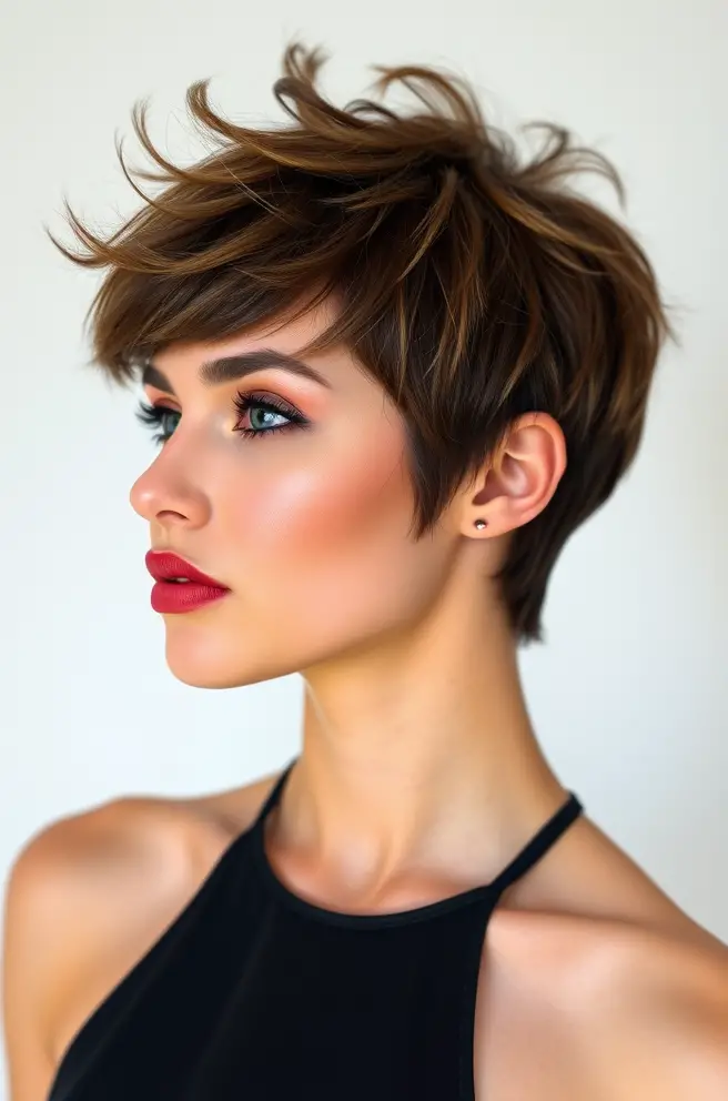 Fluffy Hair Pixie Cut for a Daring Change