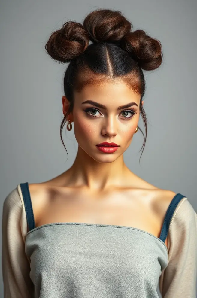 Fluffy Hair Space Buns for a Fun and Playful Style