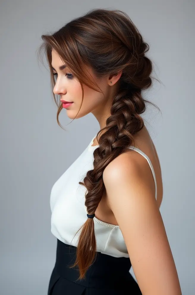 Frizzy Hair: Chic Fishtail Braid for a Unique Touch