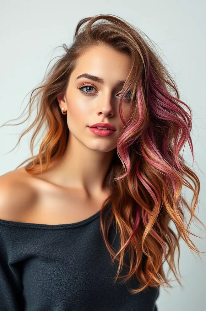 Frizzy Hair: Effortless Beachy Waves with a Color Contrast