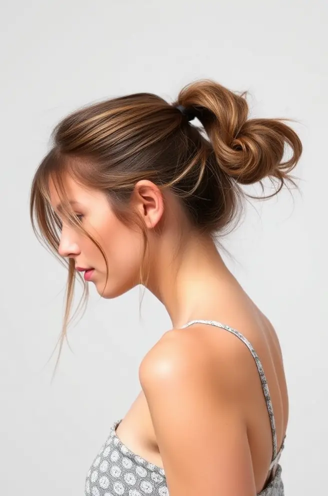 Frizzy Hair: Half-Up Ponytail with Loose Strands for a Fun Style