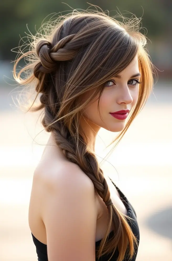 Fun Dark Blonde Hair with Braided Accents