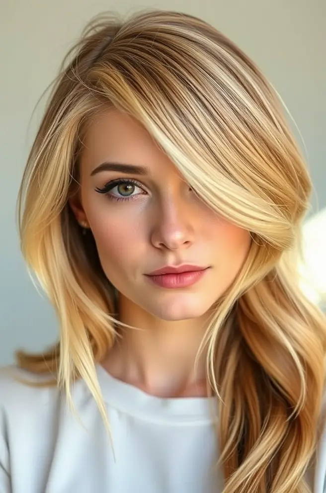 Honey Blonde Hair with Face-Framing Highlights