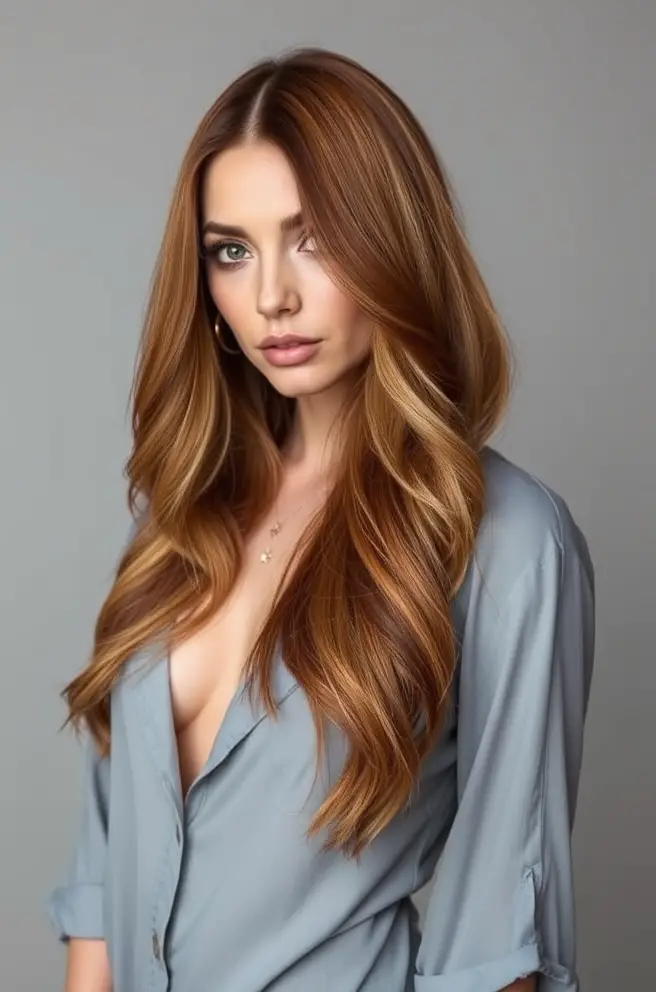 Layered Auburn Hair Color Looks