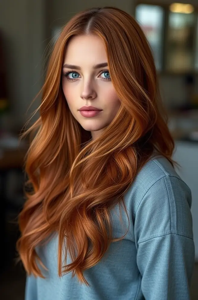 Long Auburn Hair Color Inspiration