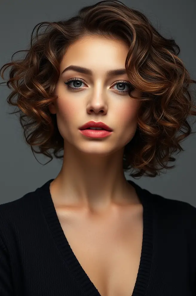 Low Taper Curly Hair Emphasizing Volume