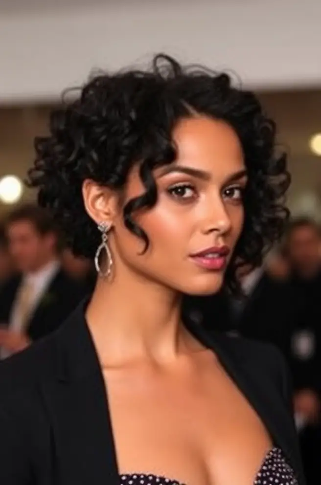 Low Taper Curly Hair Styled for Formal Events