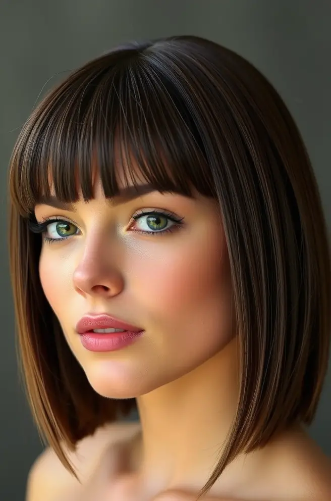 Low Taper Straight Hair with Face-Framing Layers