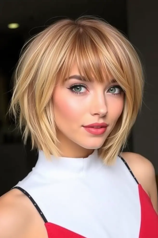 Modern Butterfly Haircut for Layered Bangs