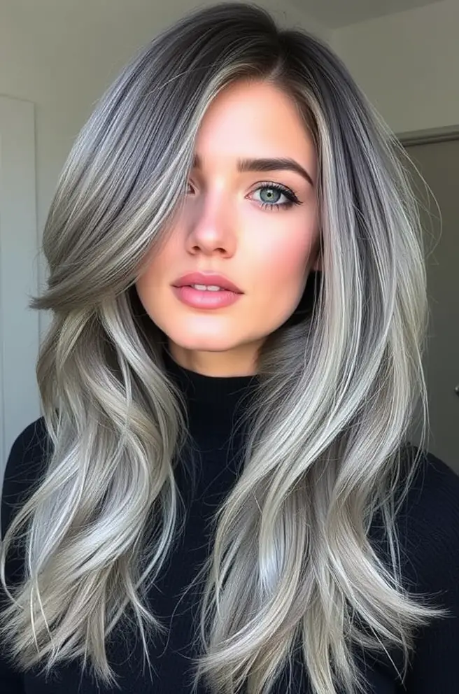 Modern Gray Blending Ideas for Dark Hair