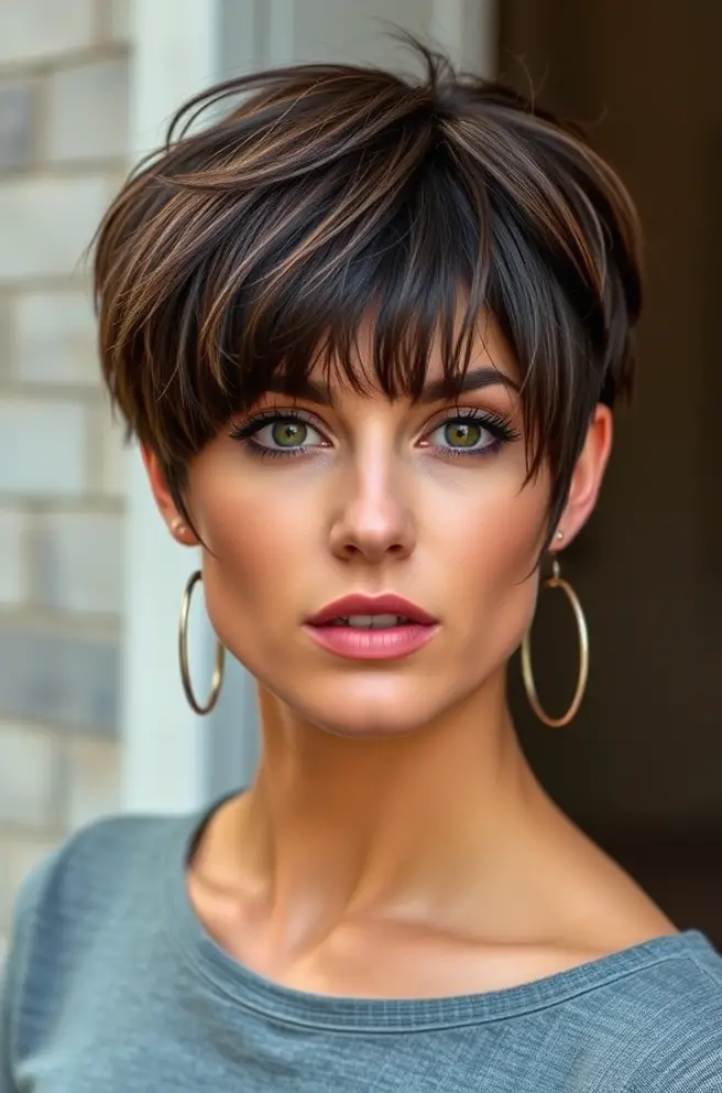 Pixie Cut with Bangs for a Fierce Statement