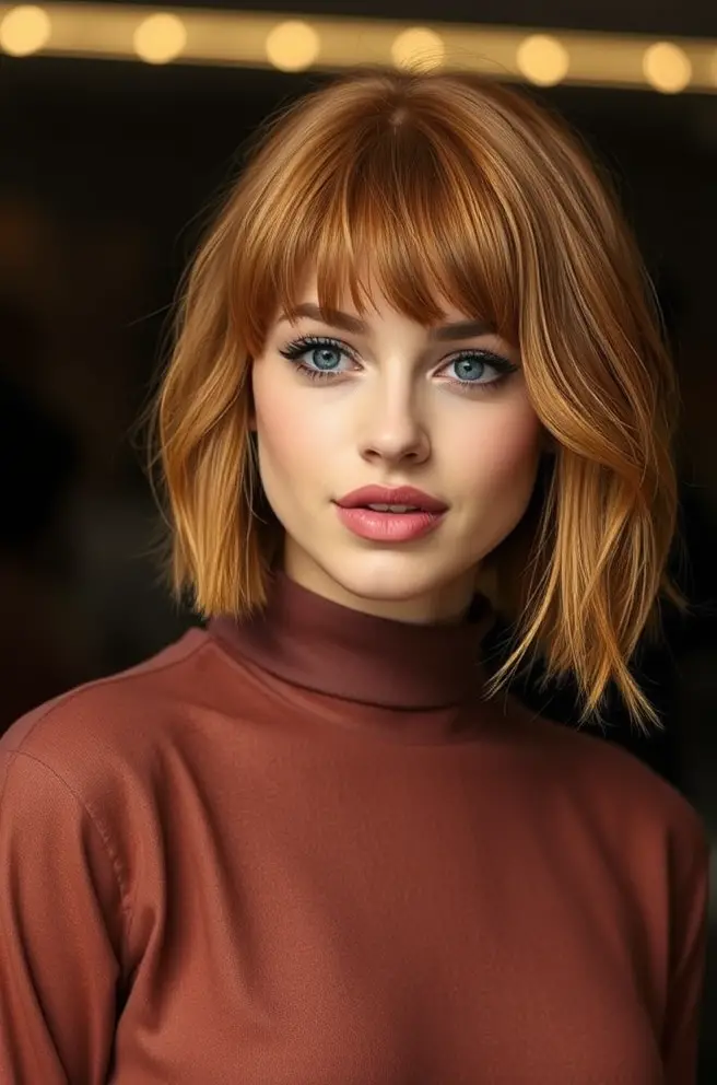 Playful Copper Hair Bobs for a Fresh New Style