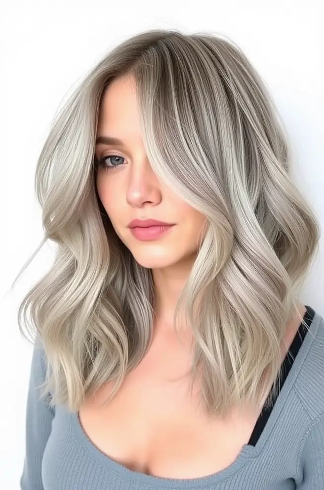 Playful Gray Hair Layered Cut for Volume