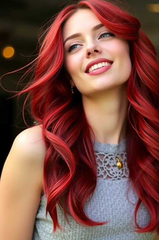 Playful Red Hair Highlights for a Fun Flair