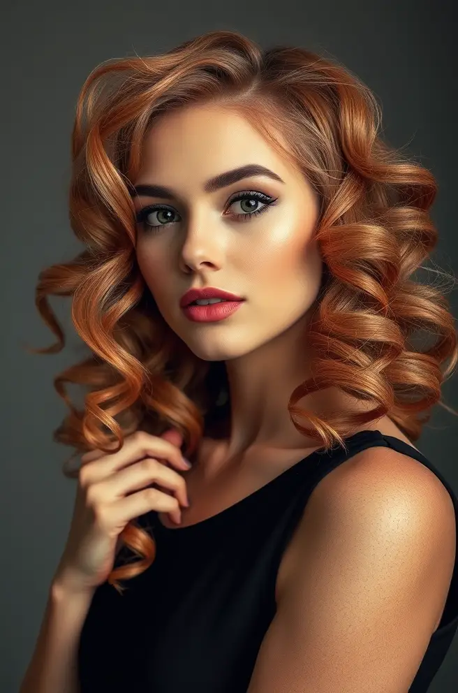 Playful Rose Gold Hair with Charming Curls