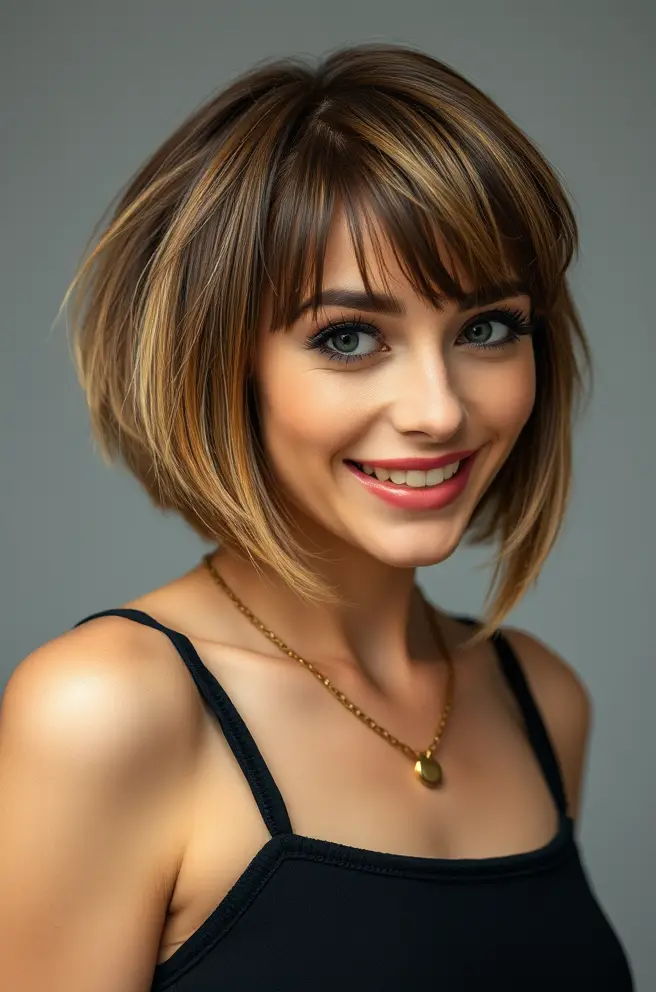 Playful Short Hair with Bangs for a Fun Vibe