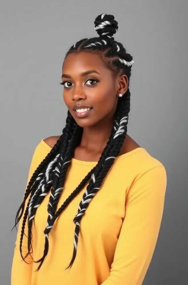 Playful Skunk Hair Braids for a Fun Twist