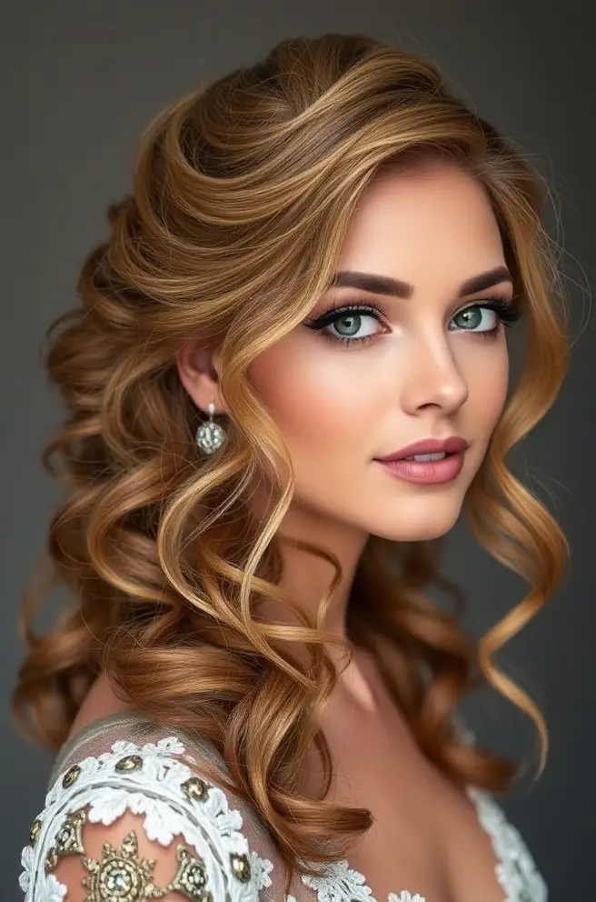 Romantic Crimped Hair Looks for Weddings