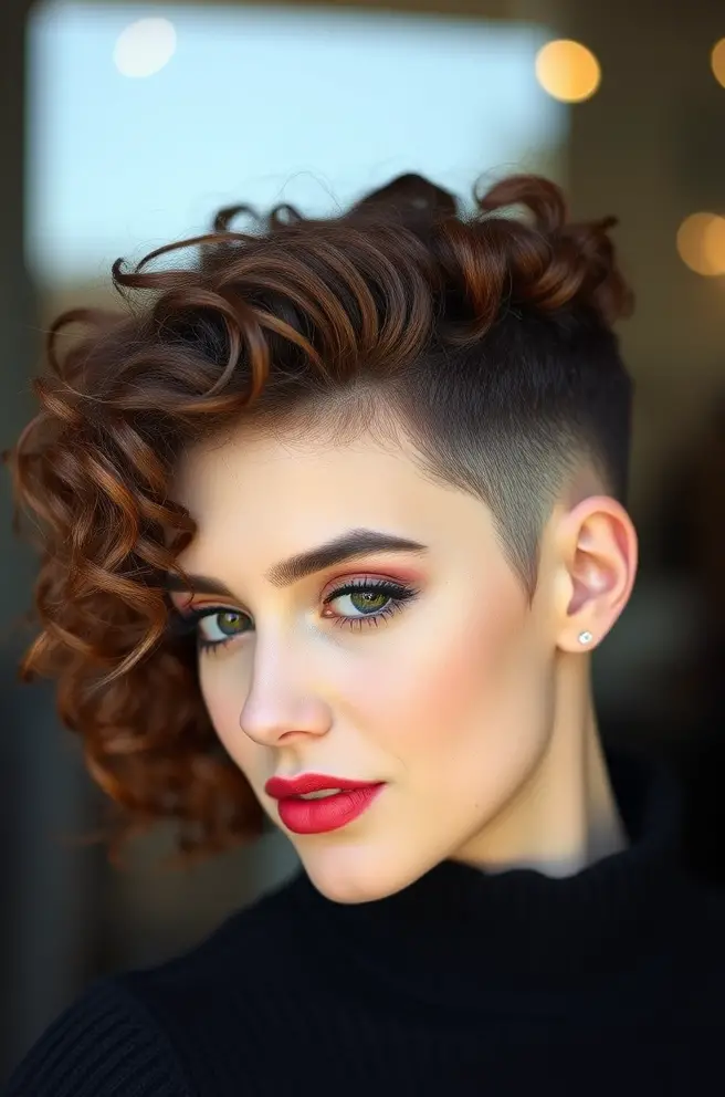 Romantic Curly Hair Fade for a Soft Look