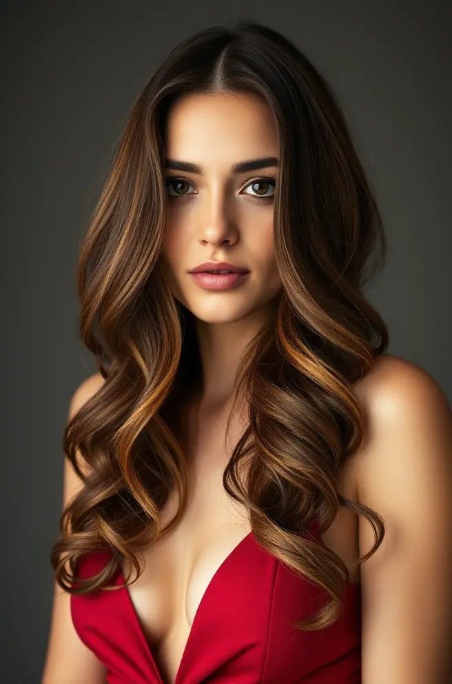 Romantic Low Taper Straight Hair with Loose Curls