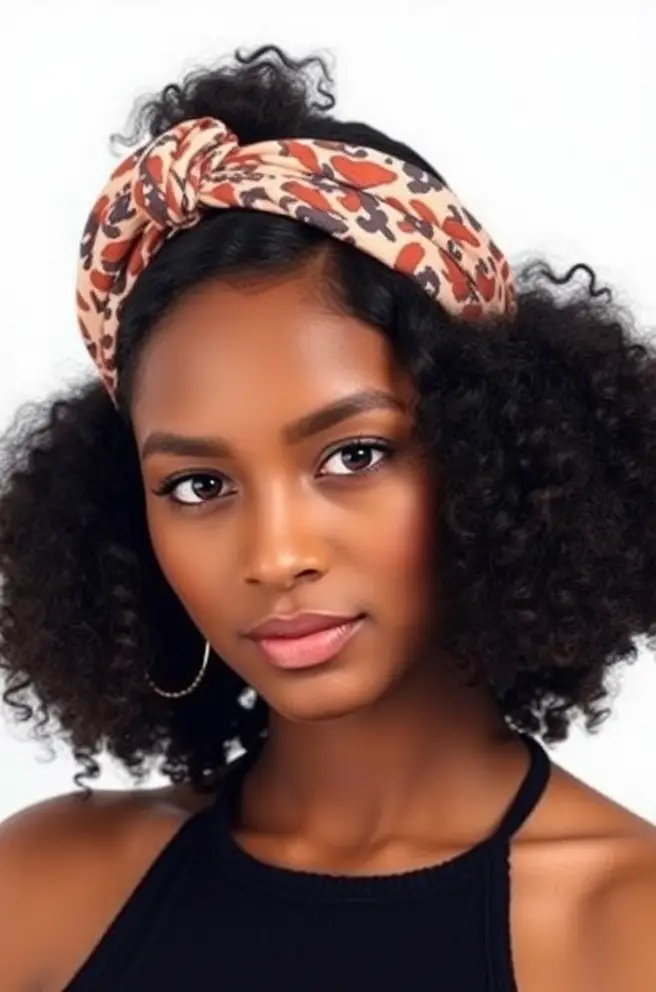 Short Curly Hair Accented with a Headband