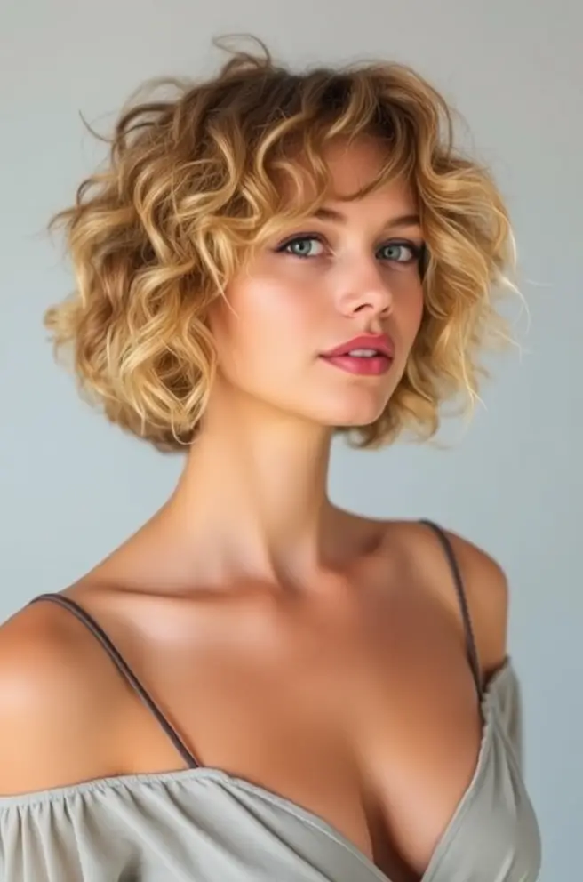 Short Curly Hair for Effortless Beach Waves