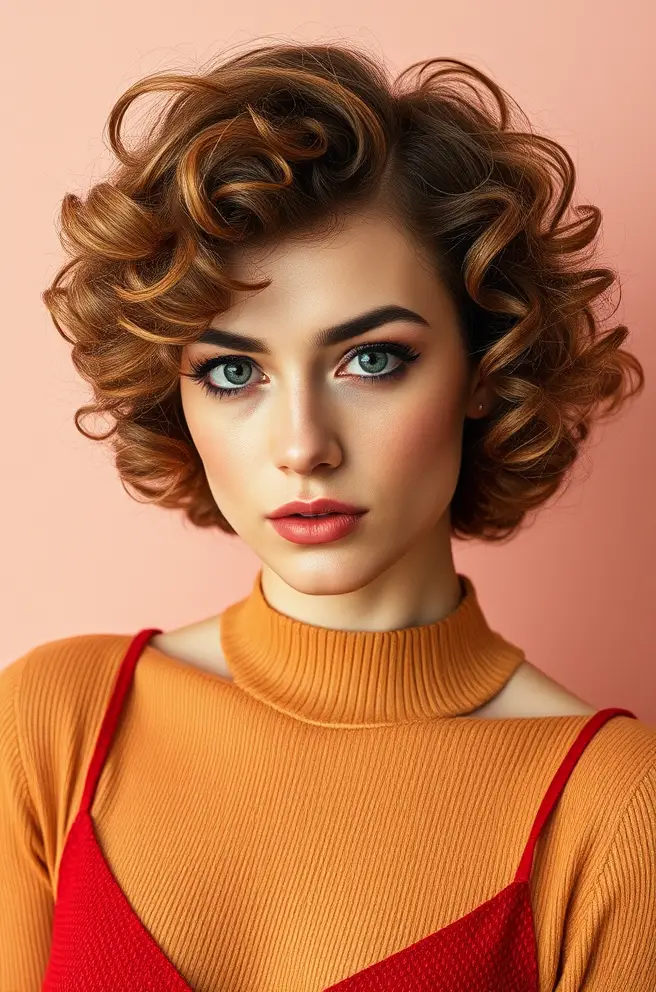 Short Curly Hair for a Modern Retro Look