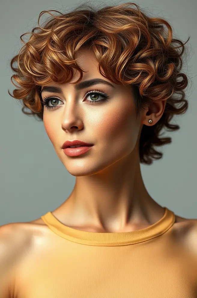 Short Curly Hair with Volume Boosting Layers