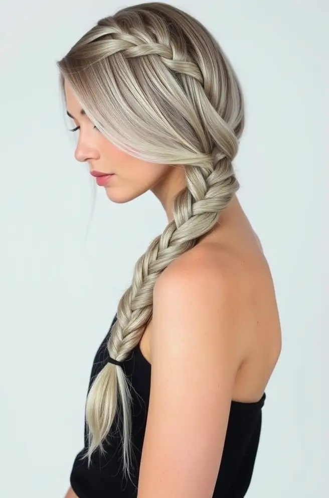 Silver Fishtail Braid for a Unique Twist