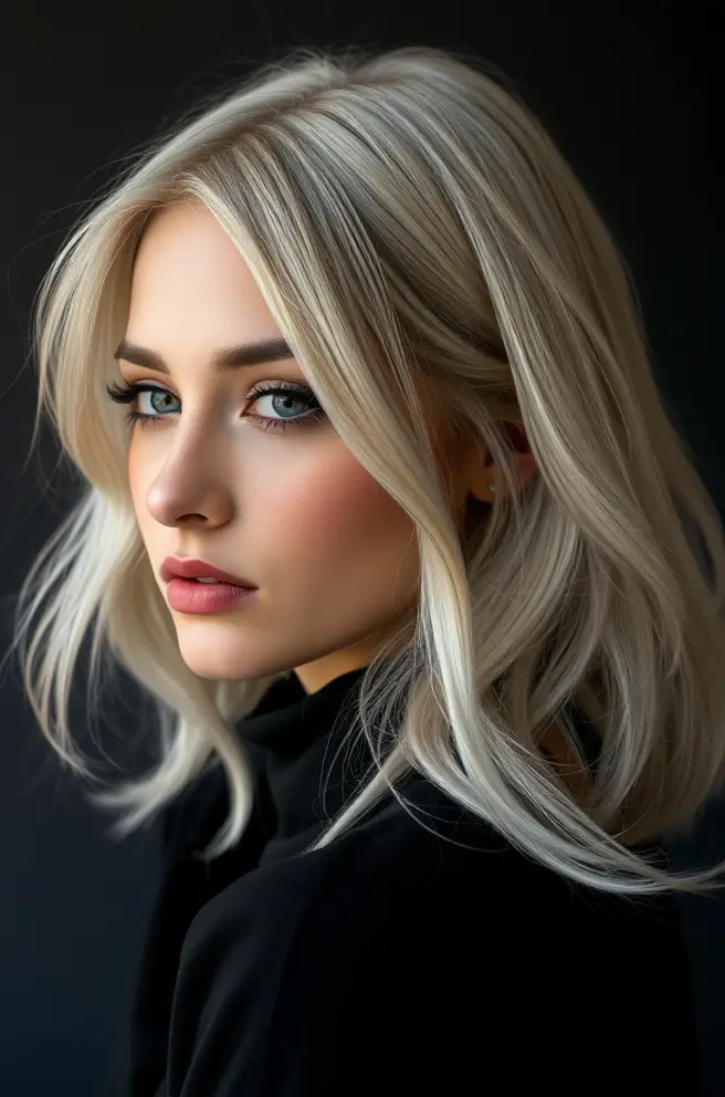 Silver Hair with Bold Highlights for Drama