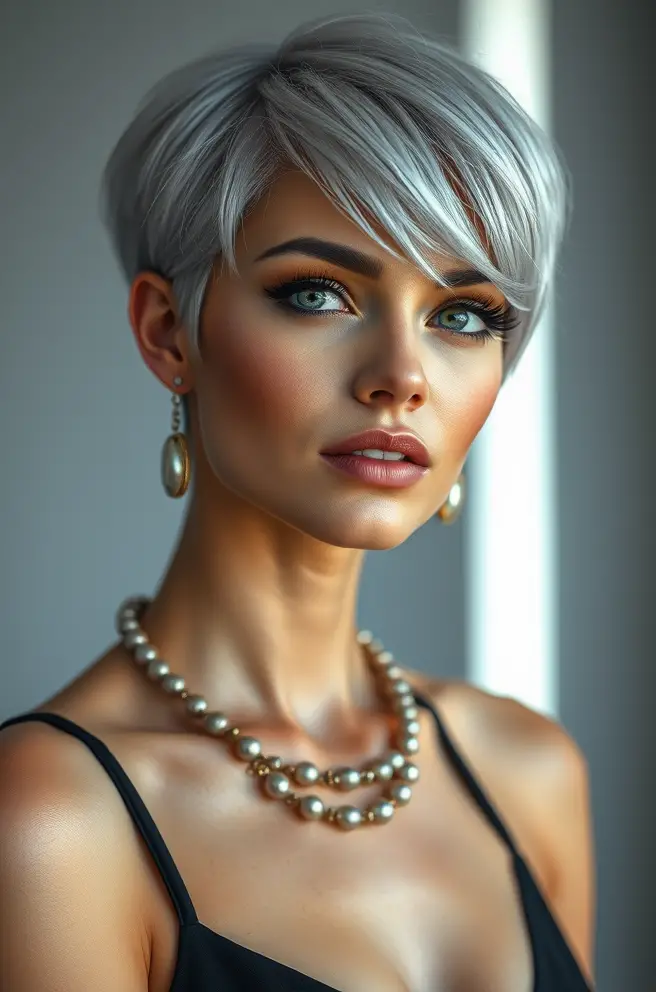 Silver Pixie Cut for Chic Elegance