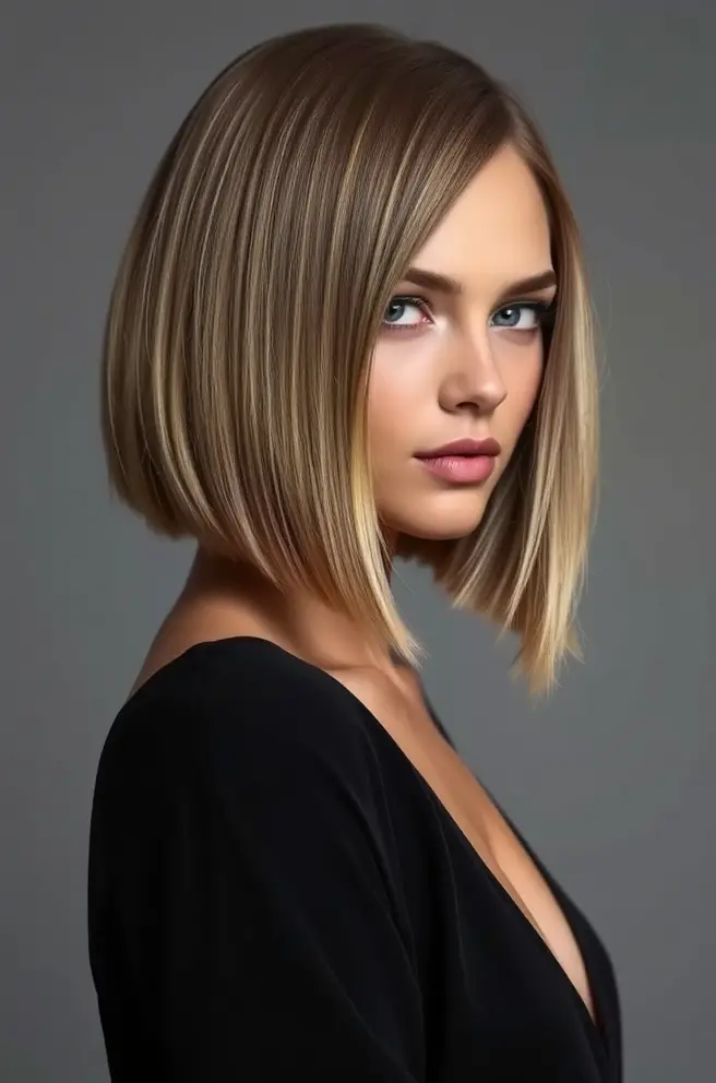 Sleek Dark Blonde Hair in a Chic Bob